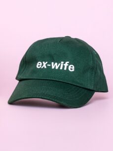 Green baseball cap with Ex-wife written on it