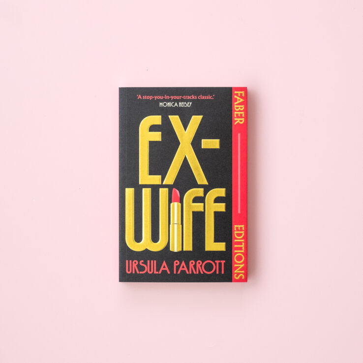 Ex-Wife paperback on a light pink background