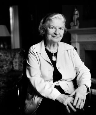 Black and white portrait of P. D. James