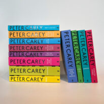 Stack of books by Peter Carey