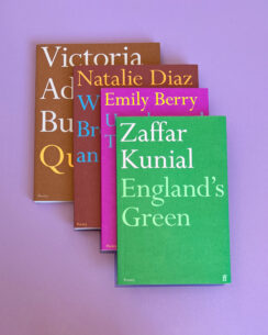 Four poetry books with Faber's typographic covers