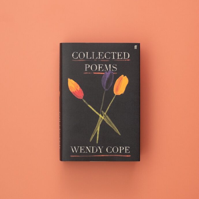 Wendy Cope's Collected Poems on a peach background